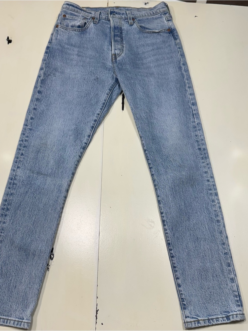 Levi's Premium 501 High Rise Light Wash Button Fly Jeans W28 L30 (Measures 28x27